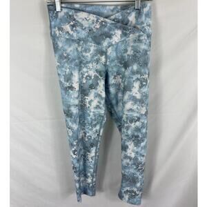 Evolution and Creation Blue Patterned Cross Top Leggings Size Large
